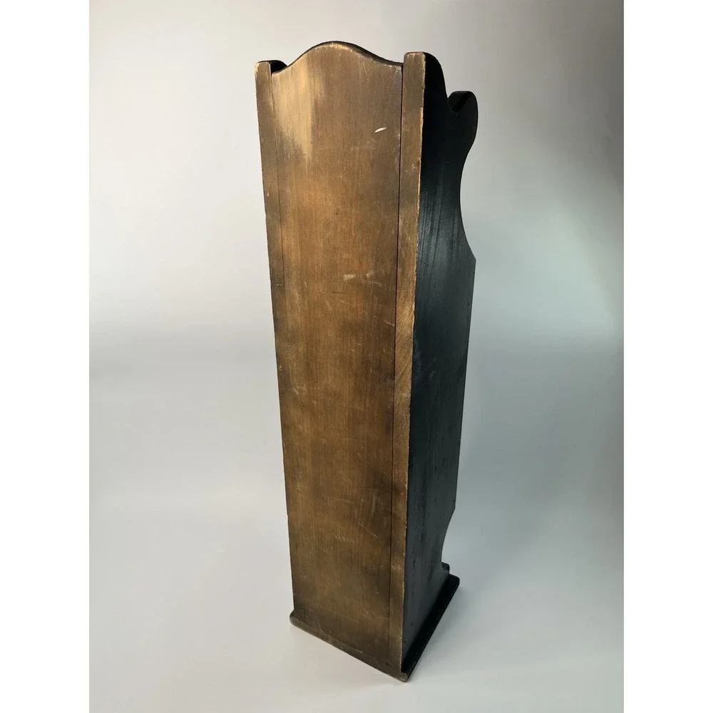 Black Wood Toilet Paper Holder Rustic Farmhouse Style Standing Dispenser